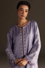 Zara shahjahan - 3pcs Lawn Embroidered With Chiffon Emb Dupatta - 3277 - Image 3