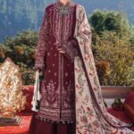 Hussain Rehar - 3pcs Lawn Embroidered With Chiffon Printed Dupatta - 205