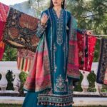 Hussain Rehar - 3pcs Lawn Embroidered With Chiffon Printed Dupatta - 206