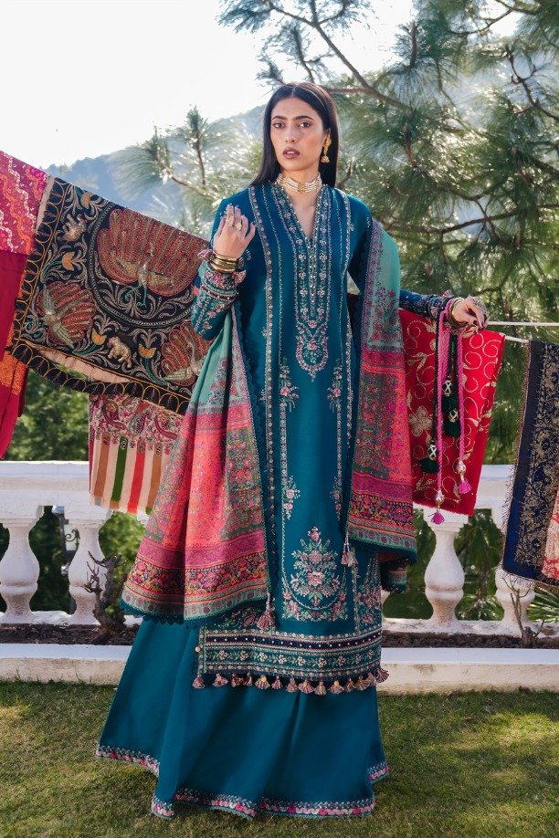 Untitled-design-12-41.jpg Hussain Rehar - 3pcs Lawn Embroidered With Chiffon Printed Dupatta - 206 - Image 1