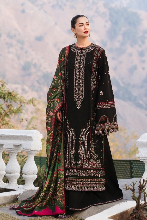 Untitled-design-12-45.jpg Hussain Rehar - 3pcs Lawn Embroidered With Diamond Print Tarkashi Dupatta - 218 - Image 1