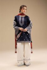 Jazmin - 3pcs Lawn Embroidered With Diamond Printed Dupatta - Blue - Image 2