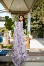 Aneela's - 3pcs Lawn Printed With Ready To Wear Chiffon Dupatta - YY-2501 - Image 2