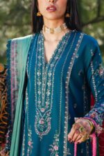 Hussain Rehar - 3pcs Lawn Embroidered With Chiffon Printed Dupatta - 206 - Image 3
