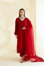 Agha Noor - 3pcs Lawn Embroidered With Chiffon Emb Dupatta - 6252