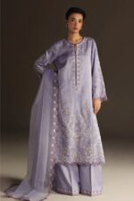 Zara shahjahan - 3pcs Lawn Embroidered With Chiffon Emb Dupatta - 3277