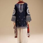 Jazmin - 3pcs Lawn Embroidered With Diamond Printed Dupatta - Blue
