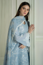 Cross Stitch - 3pcs Lawn Emb With Indian Chiffon Printed Dupatta - 776 - Image 3