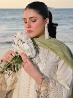 Flossie - Chicken Kari Lawn Emb With Heavy Chiffon Emb Dupatta - 1208 - Image 5