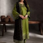 Asim Jofa 3pcs Lawn Emb With Ready To Wear Chiffon Emb Dupatta - 3119