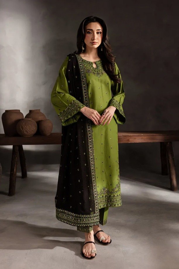 httpsdivinjaipur.comproductsdastaan-e-neelum-a-royal-chronicle-woven-in-midnight-and-gold-suit-1-1-1.jpg Asim Jofa 3pcs Lawn Emb With Ready To Wear Chiffon Emb Dupatta - 3119 - Image 1