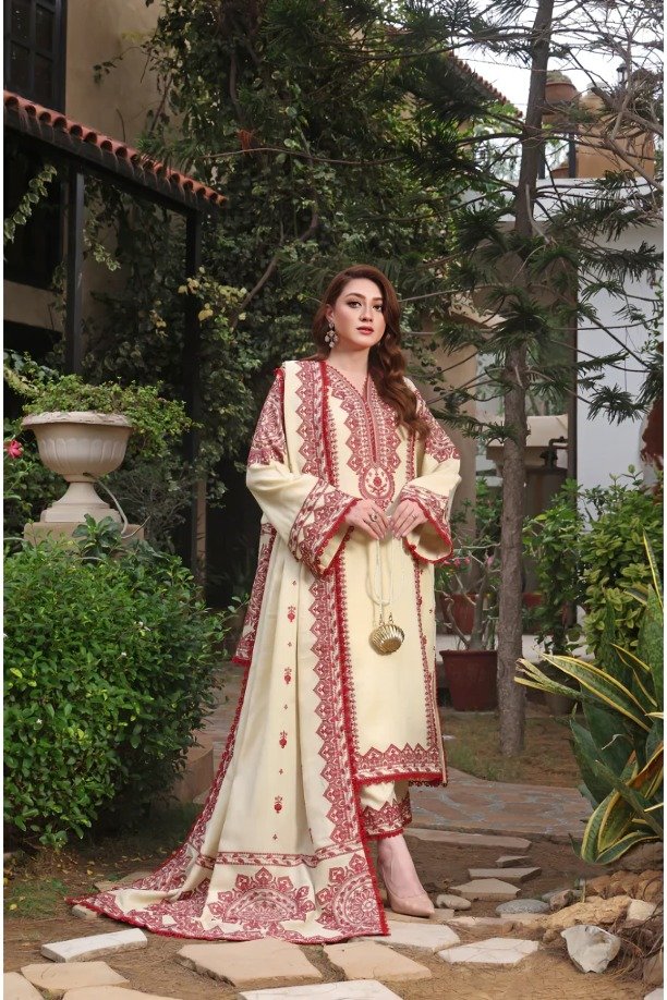 httpsdivinjaipur.comproductsdastaan-e-neelum-a-royal-chronicle-woven-in-midnight-and-gold-suit-1.jpg Aneela's - 3pcs Lawn Emb With Ready To Wear Chiffon Dupatta - 824 - Image 1