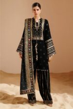 Jazmin - 3pcs Lawn Embroidered With Chiffon Emb Dupatta - 3322