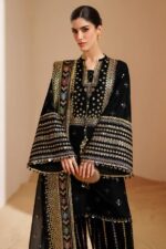 Jazmin - 3pcs Lawn Embroidered With Chiffon Emb Dupatta - 3322 - Image 2