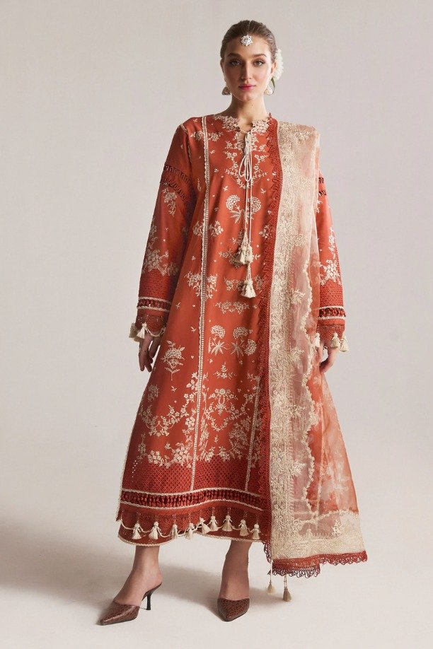 httpsdivinjaipur.comproductsdastaan-e-neelum-a-royal-chronicle-woven-in-midnight-and-gold-suit-16.jpg Hussain Rehar 3pcs Lawn Emb With Printed Chiffon Dupatta - 788 - Image 1
