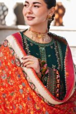 Hussain Rehar - 3pcs Lawn Emb With Diamond Printed Dupatta - 1266 - Image 6