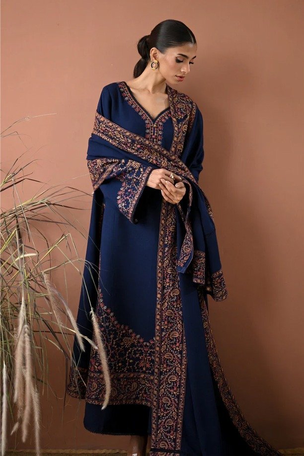 httpsdivinjaipur.comproductsdastaan-e-neelum-a-royal-chronicle-woven-in-midnight-and-gold-suit-28.jpg Batik - 3pcs Lawn Emb With Chiffon Emb Dupatta - 3261 - Image 1
