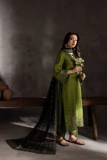 Asim Jofa 3pcs Lawn Emb With Ready To Wear Chiffon Emb Dupatta - 3119 - Image 6