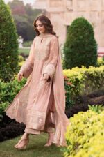 Azure 3pcs Lawn Embroidered With Chiffon Emb Dupatta - 3175 - Image 3