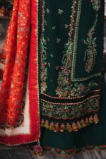 Hussain Rehar - 3pcs Lawn Emb With Diamond Printed Dupatta - 1266 - Image 5