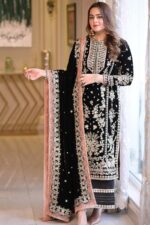 Aneela’s Festive Elegance – 3Pcs Fancy Lawn with Ready to Wear Chiffon Dupatta