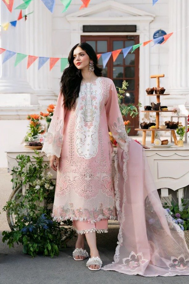 httpsdivinjaipur.comproductsdastaan-e-neelum-a-royal-chronicle-woven-in-midnight-and-gold-suit-36-5.jpg Bin ilyas - 3pcs Chicken Kari Lawn Emb With Khaadi Net Fancy Dupatta - 765 - Image 1