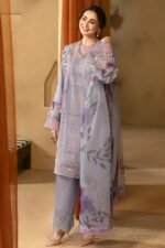 Saira Rizwan - 3pcs Chicken Kari Lawn With Indian Chiffon Dupatta - GRY01