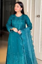 Urge - 3pcs Lawn Embroidered With Ready To Wear Khaadi Net Dupatta - 759 - Image 3