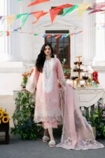 Bin ilyas - 3pcs Chicken Kari Lawn Emb With Khaadi Net Fancy Dupatta - 765 - Image 3