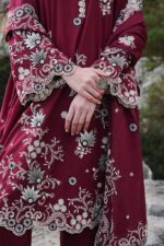 Sapphire - 3pcs Lawn Emb With Chiffon Emb Dupatta - 3101 - Image 3
