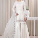 Maria B - 3pcs Chicken Kari Lawn Emb With Cut Work Organza Dupatta - 179