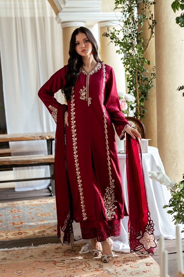 httpsdivinjaipur.comproductsdastaan-e-neelum-a-royal-chronicle-woven-in-midnight-and-gold-suit-41-13.jpg Azure 3pcs Lawn Emb With Ready To Wear Chiffon Emb Dupatta - 7339 - Image 1