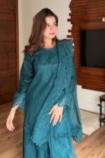 Urge - 3pcs Lawn Embroidered With Ready To Wear Khaadi Net Dupatta - 759 - Image 6