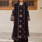 Batik - 3pcs Lawn Embroidered With Chiffon Emb Dupatta - 819