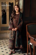 Asim Jofa - 3pcs Lawn Embroidered With Chiffon Emb Dupatta - 937