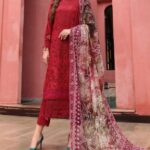 Nureh- 3pcs Chicken Kari Lawn Emb With Printed Diamond Dupatta - 0504