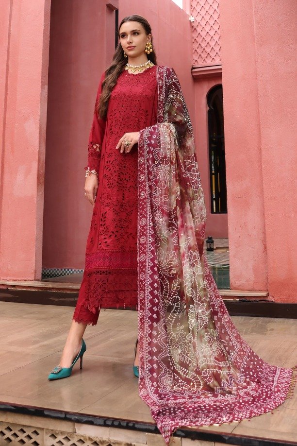 httpsdivinjaipur.comproductsdastaan-e-neelum-a-royal-chronicle-woven-in-midnight-and-gold-suit-41-25.jpg Nureh- 3pcs Chicken Kari Lawn Emb With Printed Diamond Dupatta - 0504 - Image 1