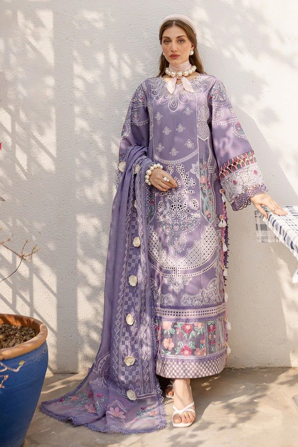 httpsdivinjaipur.comproductsdastaan-e-neelum-a-royal-chronicle-woven-in-midnight-and-gold-suit-41-26.jpg Parishay - 3pcs Chicken Kari Lawn Emb With Chiffon Emb Dupatta - 6258 - Image 1