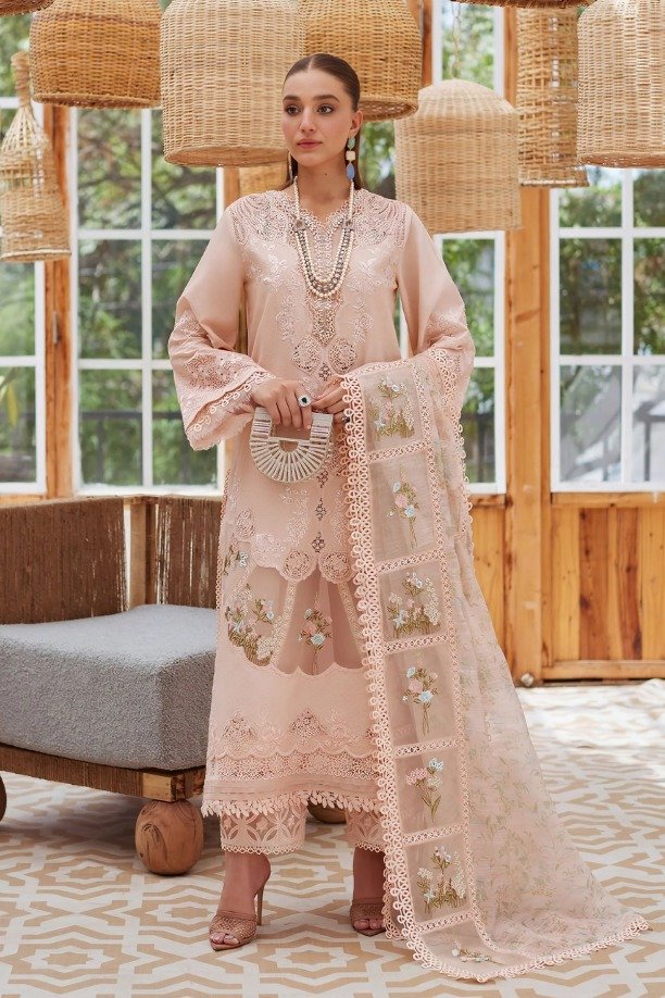 httpsdivinjaipur.comproductsdastaan-e-neelum-a-royal-chronicle-woven-in-midnight-and-gold-suit-41-7.jpg Chrimson - 3pcs Chicken Kari Lawn With Ready To Wear Dupatta - 7318 - Image 1