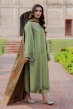 Izel - 3pcs Lawn Embroidered With Diamond Printed Dupatta - 926 - Image 4