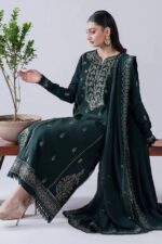 Asim Jofa - 3pcs Lawn  Embroidered With Chiffon Emb Dupatta - 3374 - Image 3