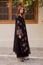 Batik - 3pcs Lawn Embroidered With Chiffon Emb Dupatta - 819 - Image 3