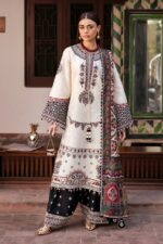 Jazmin - 3pcs Chicken Kari Lawn Emb With Chiffon Printed Dupatta - 810 - Image 2