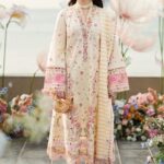Qalamkar - 3pcs Luxury Lawn Emb With Khaadi Net Emb Dupatta - 961