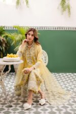 Batik - 3pcs Lawn Emb With Ready To Wear Khaadi Net Emb Dupatta - 809 - Image 5